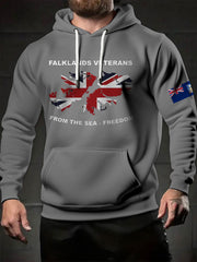 Men's Falklands War UK Flag Printed Hoodie-2
