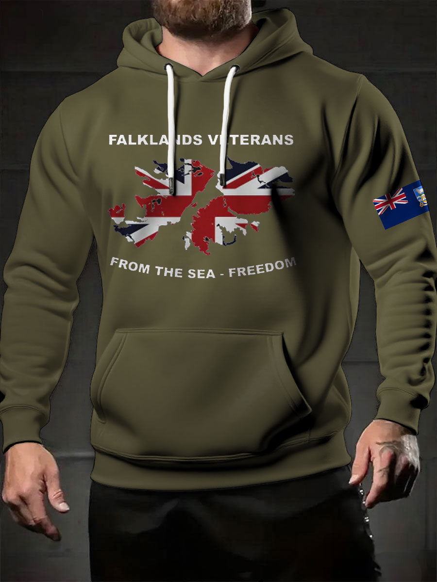 Men's Falklands War UK Flag Printed Hoodie-3