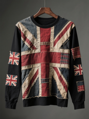 Men's British Flag Printed Casual Crew Neck Sweatshirt