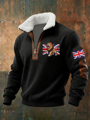 Men's Vintage British Lion Print Sweatshirt-1