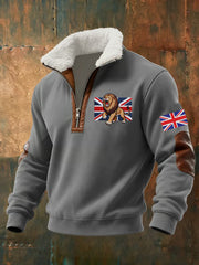 Men's Vintage British Lion Print Sweatshirt-2