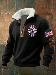 Men's Vintage British Lion Print Sweatshirt-1