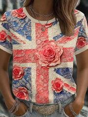 Women's UK Flag Art Printed T-shirt