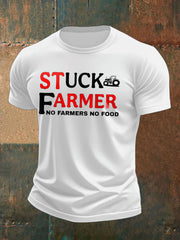 Men's Stuck Farmer Funny Printed T-shirt-1