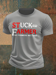 Men's Stuck Farmer Funny Printed T-shirt-2