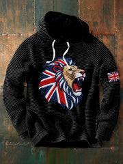 Men's English-style faux-embroidered waffle hoodie-1