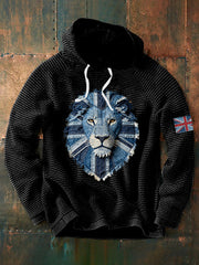 Men's British Faux Denim Waffle Hoodie-1