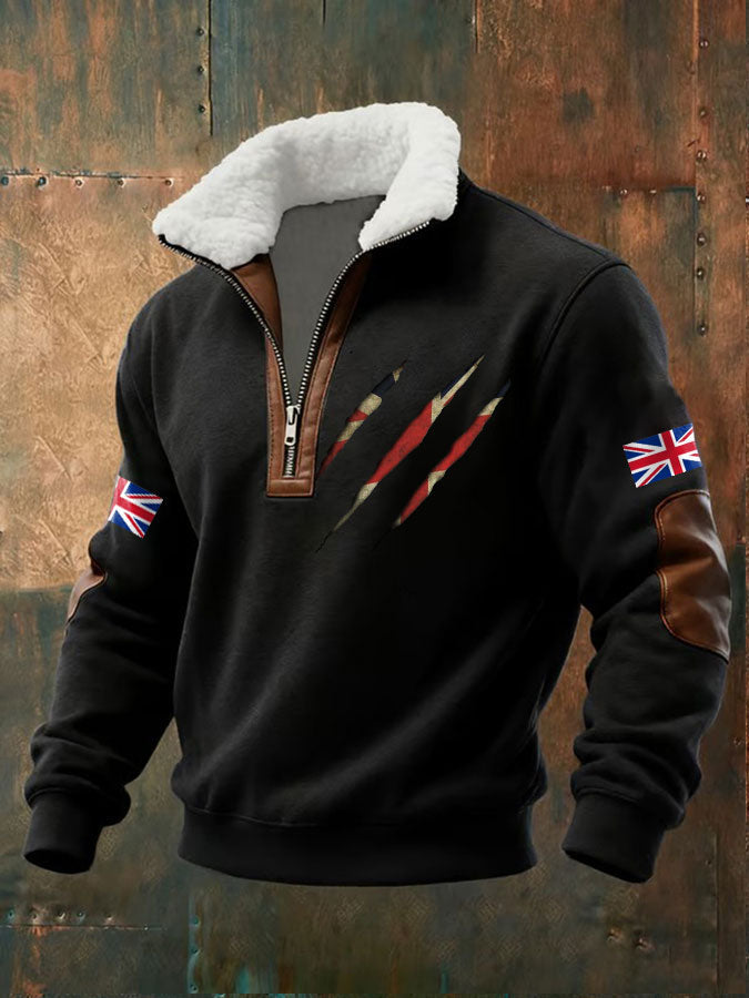 Men's UK Flag Art Printed Sweatshirt