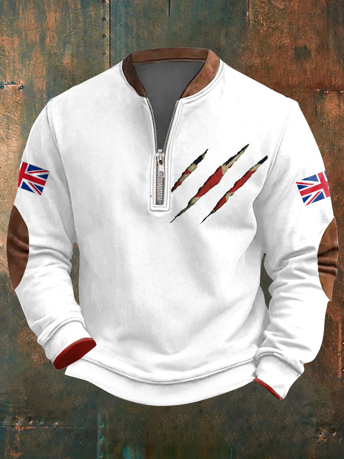 Men's UK Flag Art Printed Sweatshirt-1