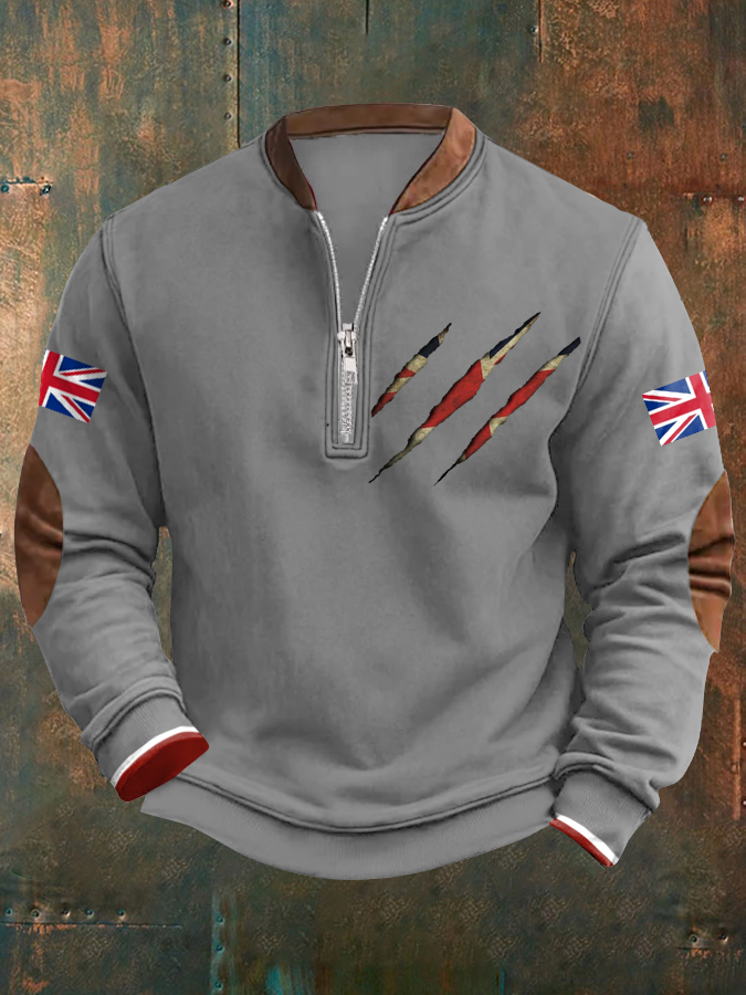 Men's UK Flag Art Printed Sweatshirt-2