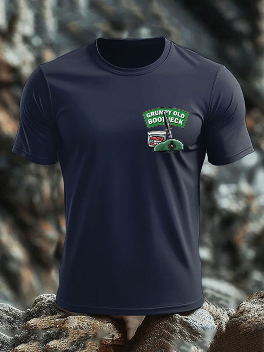 Men's British Veteran imitation cotton short-sleeved T-shirt-1