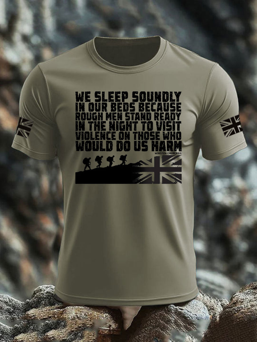 Men's British Veteran imitation cotton short-sleeved T-shirt-3