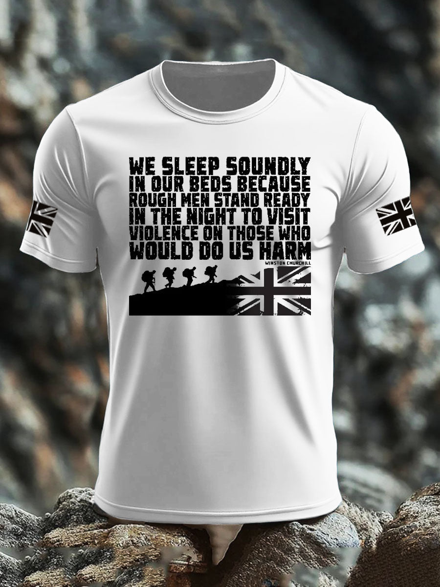 Men's British Veteran imitation cotton short-sleeved T-shirt-5