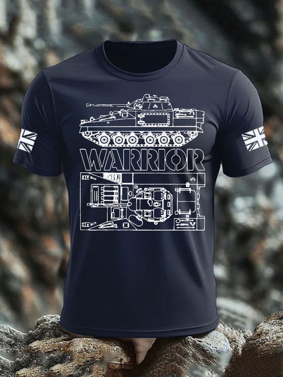 Men's British Veteran imitation cotton short-sleeved T-shirt-1