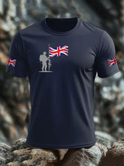 Men's British Veteran imitation cotton short-sleeved T-shirt-1