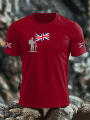 Men's British Veteran imitation cotton short-sleeved T-shirt-2