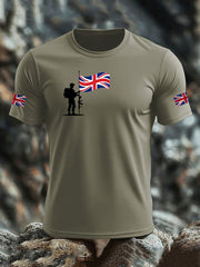 Men's British Veteran imitation cotton short-sleeved T-shirt-3
