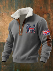 Men's Vintage British Lion Print Sweatshirt-2