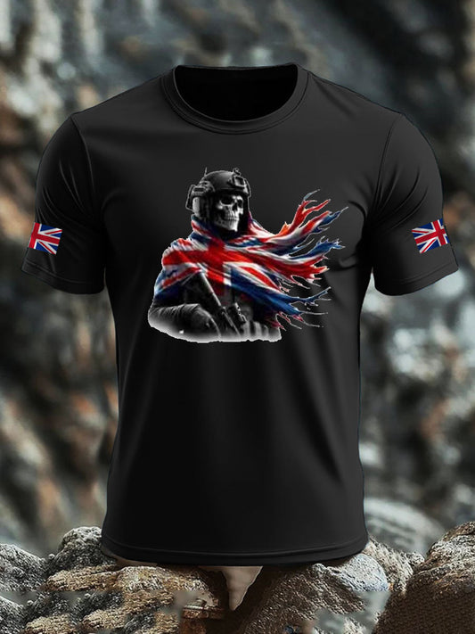Men's British Veteran imitation cotton short-sleeved T-shirt