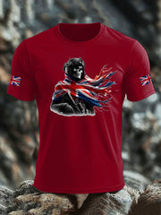 Men's British Veteran imitation cotton short-sleeved T-shirt-2