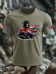 Men's British Veteran imitation cotton short-sleeved T-shirt-3