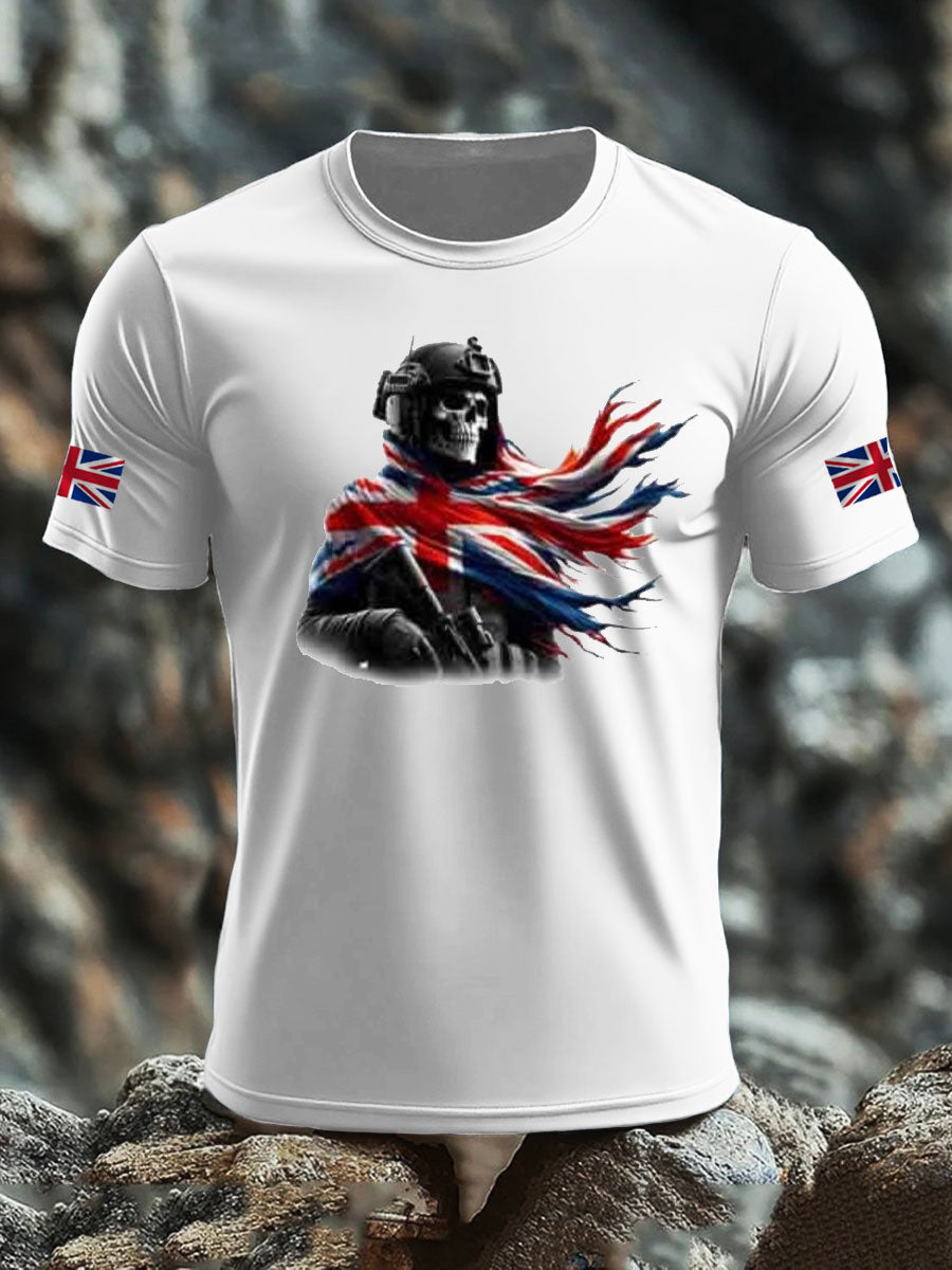 Men's British Veteran imitation cotton short-sleeved T-shirt-5