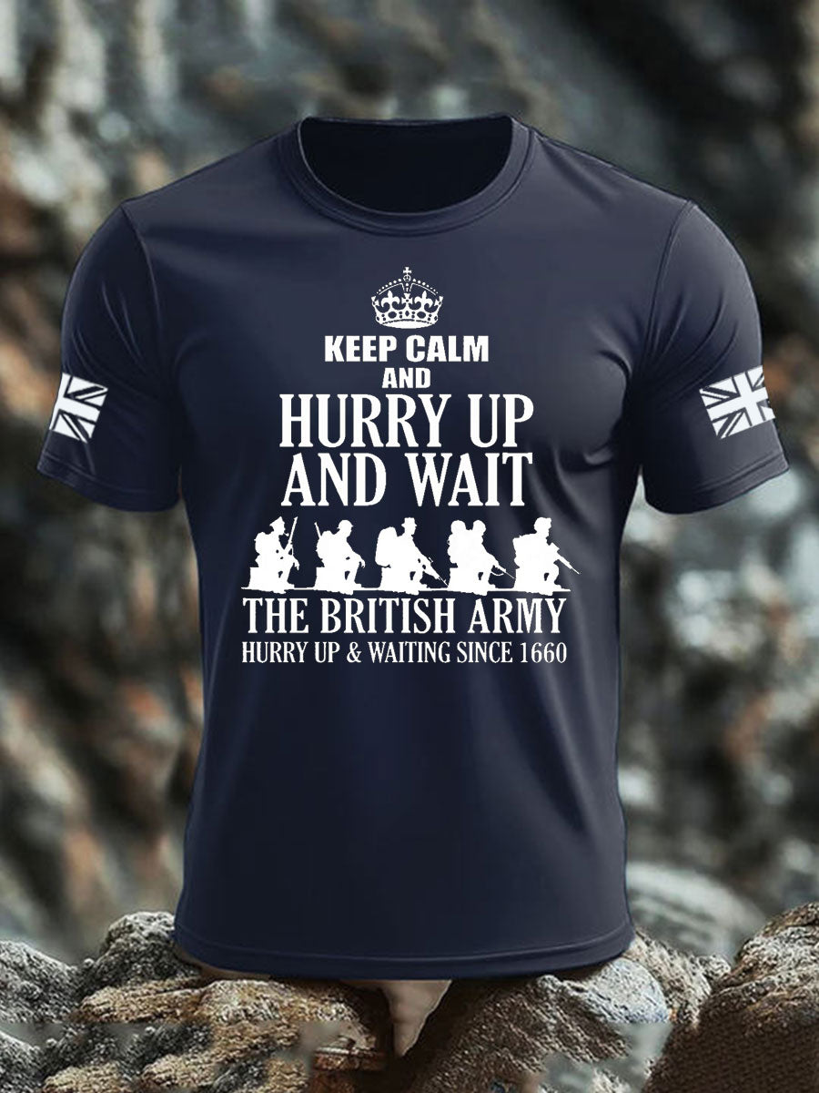 Men's British Veteran imitation cotton short-sleeved T-shirt-1