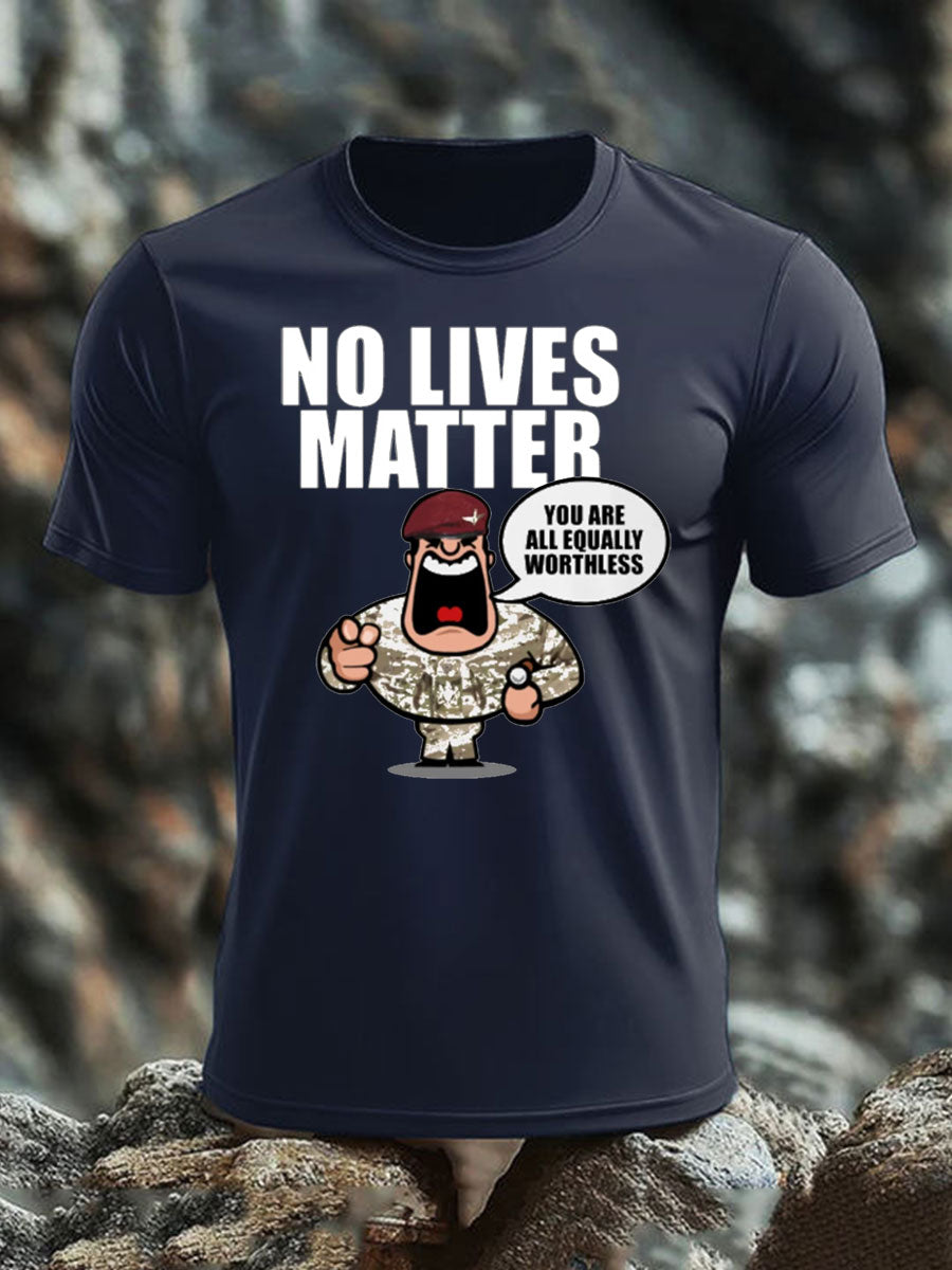 Men's British Veteran imitation cotton short-sleeved T-shirt-1