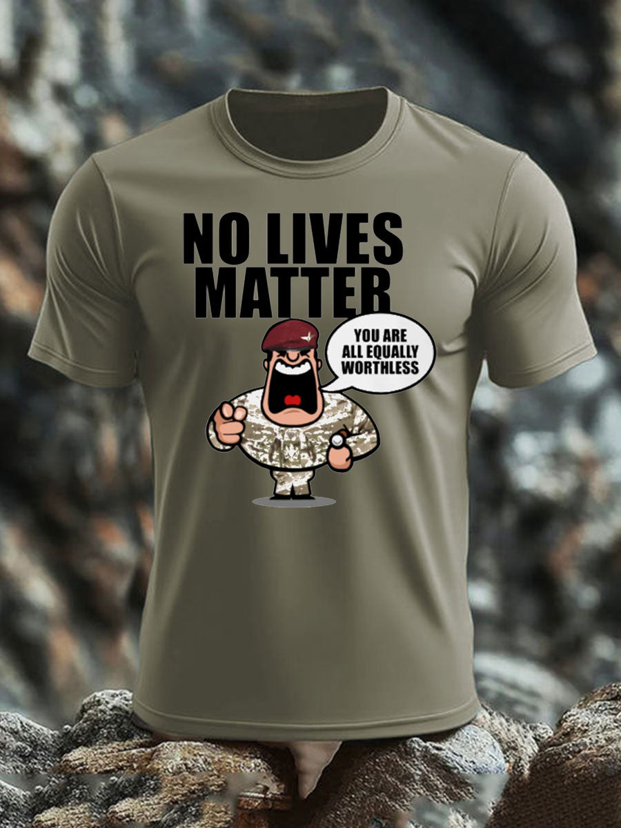 Men's British Veteran imitation cotton short-sleeved T-shirt-3