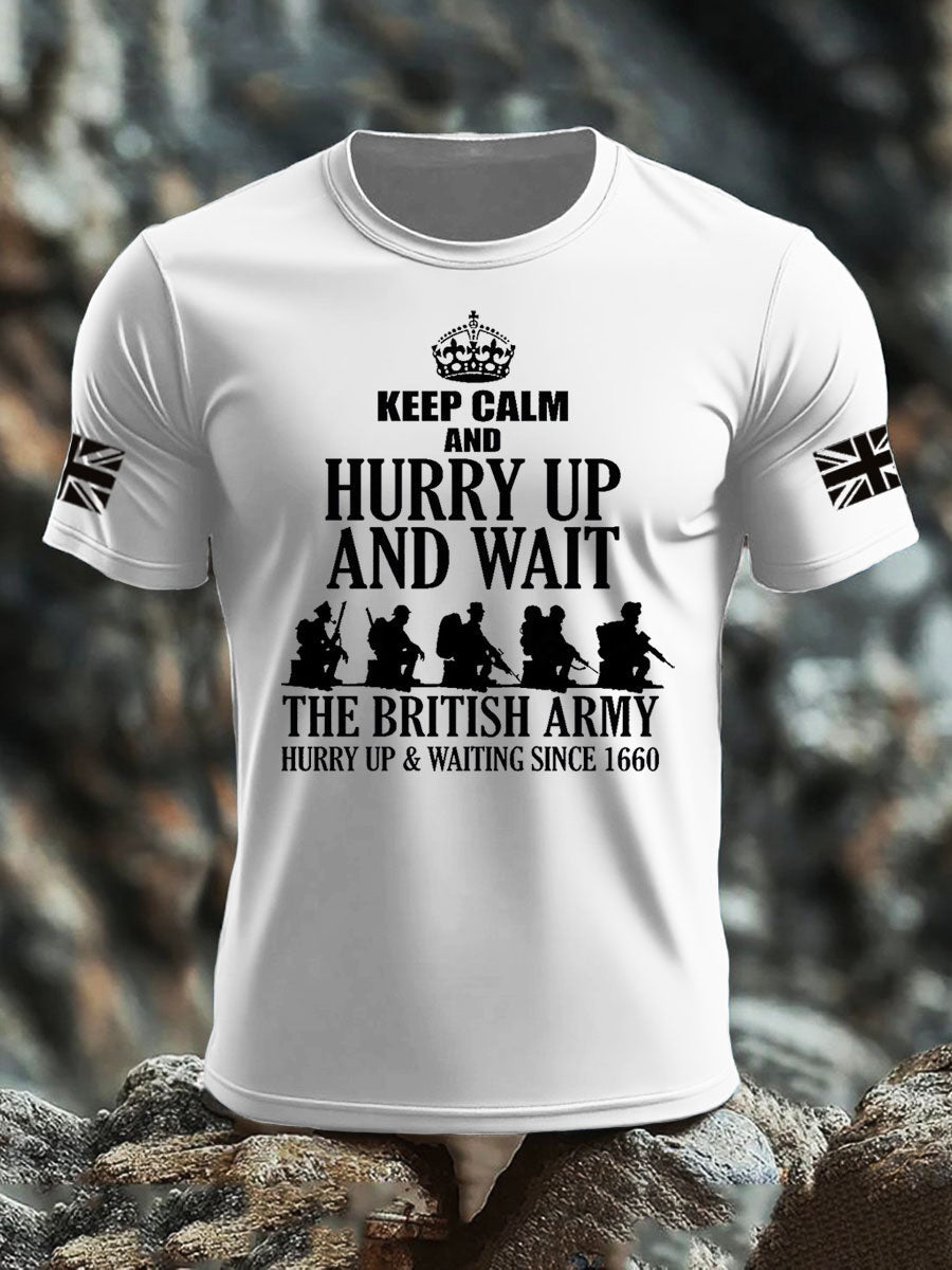 Men's British Veteran imitation cotton short-sleeved T-shirt-5