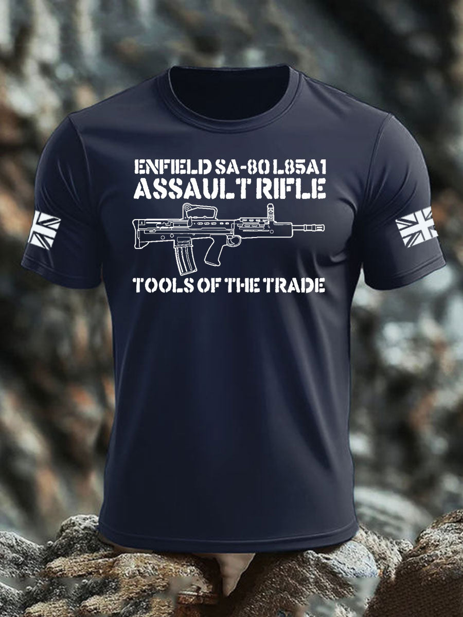 Men's British Veteran imitation cotton short-sleeved T-shirt-1