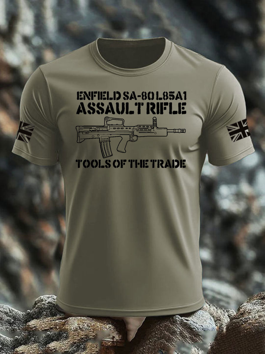 Men's British Veteran imitation cotton short-sleeved T-shirt-3