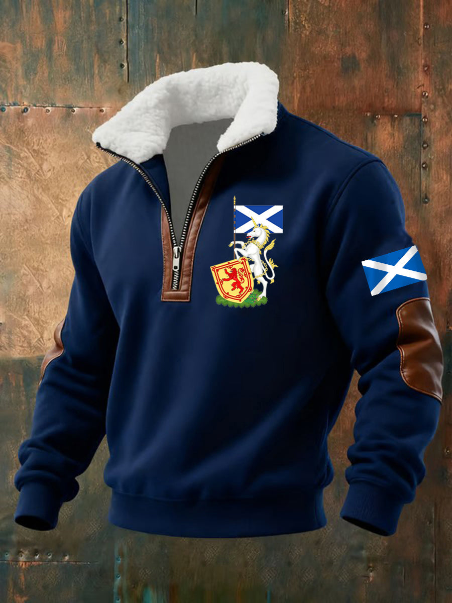 Men's Scottish Unicorn baggy zip-up hoodie-1