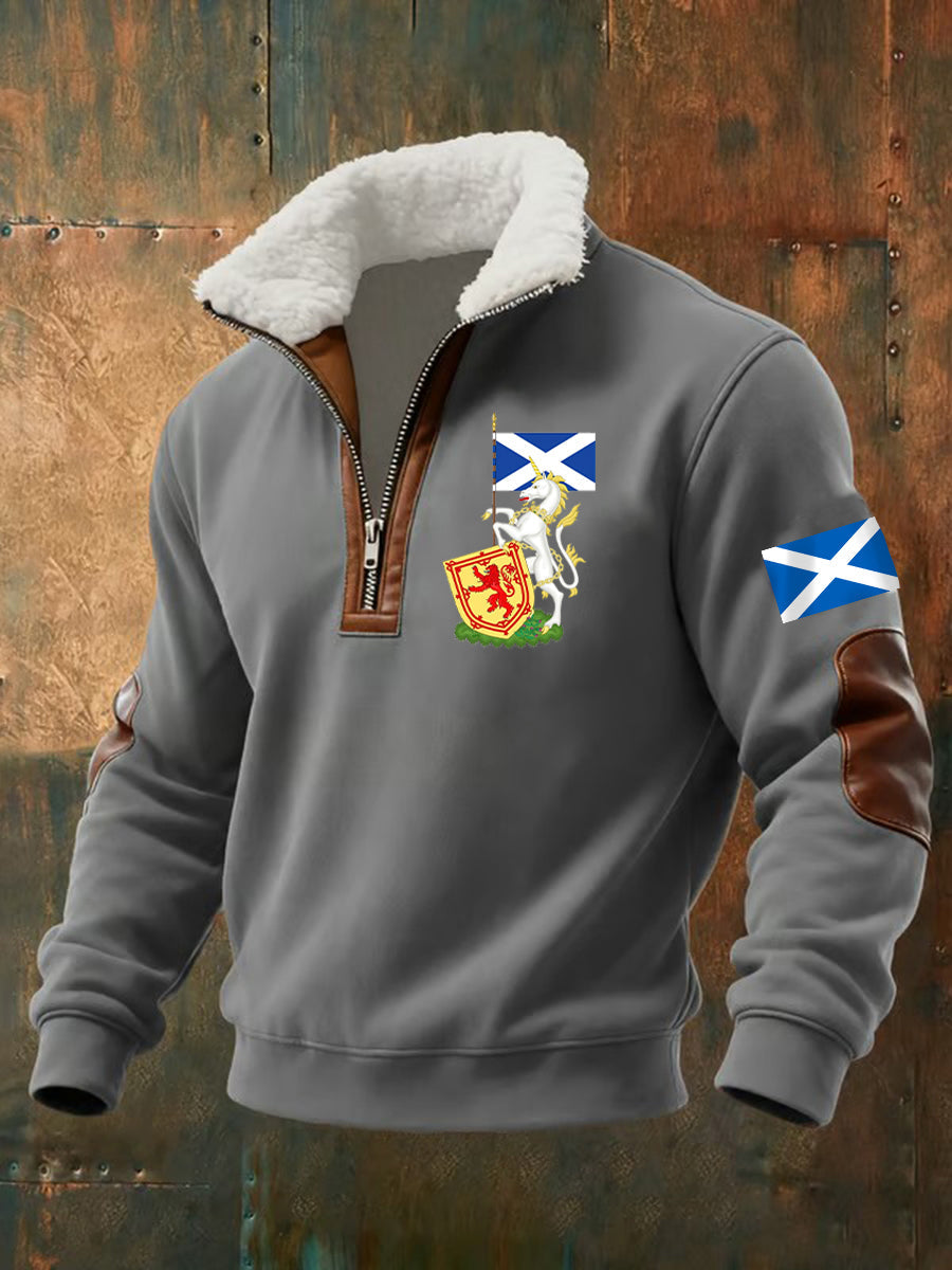 Men's Scottish Unicorn baggy zip-up hoodie-5