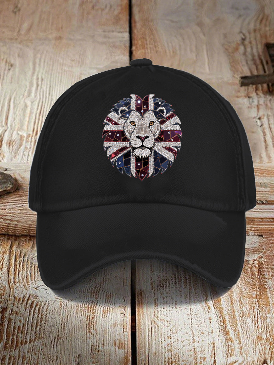Unisex British imitation diamond hot-drilling Print Hat-1