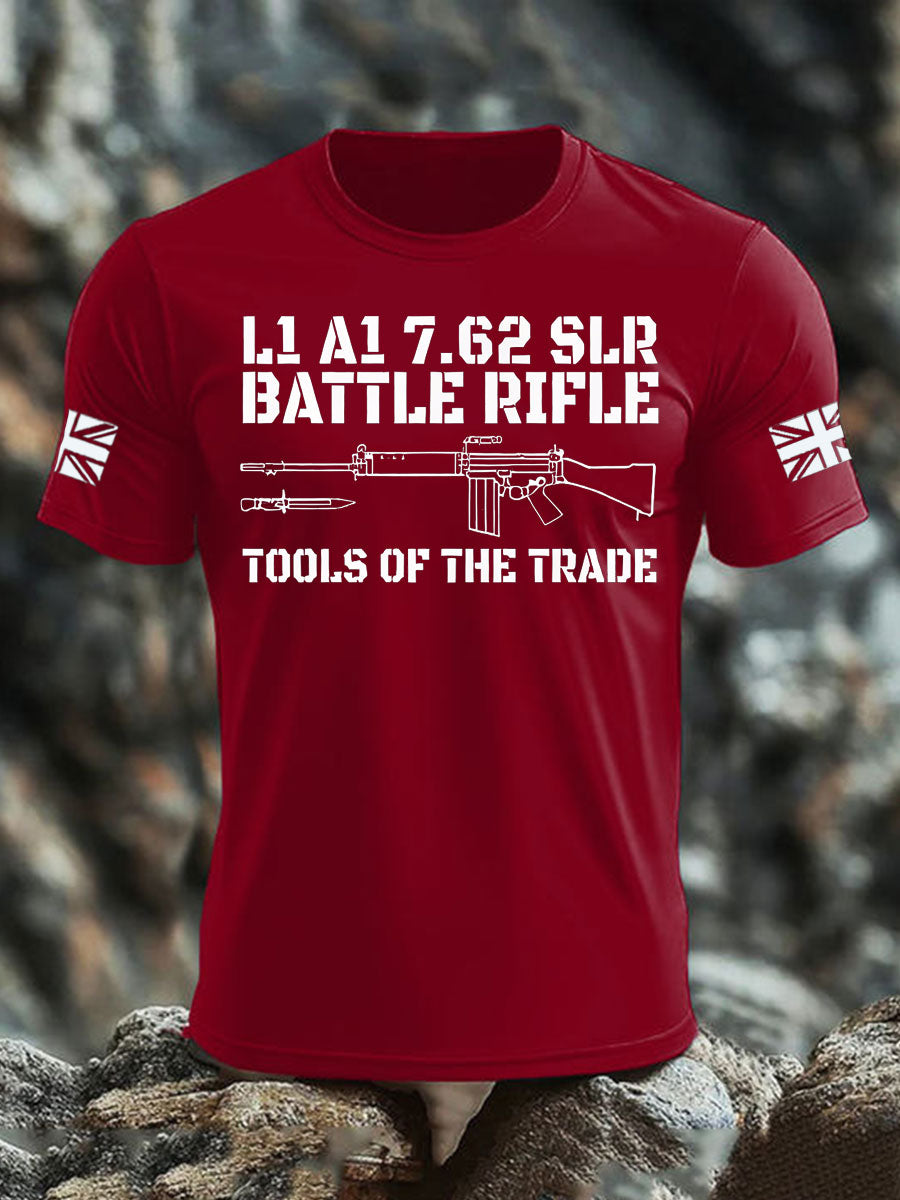 Men's British Veteran imitation cotton short-sleeved T-shirt-2