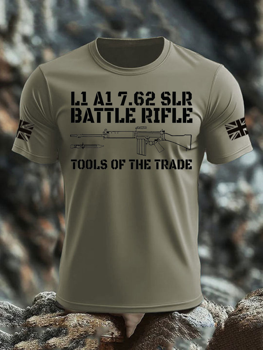 Men's British Veteran imitation cotton short-sleeved T-shirt-3