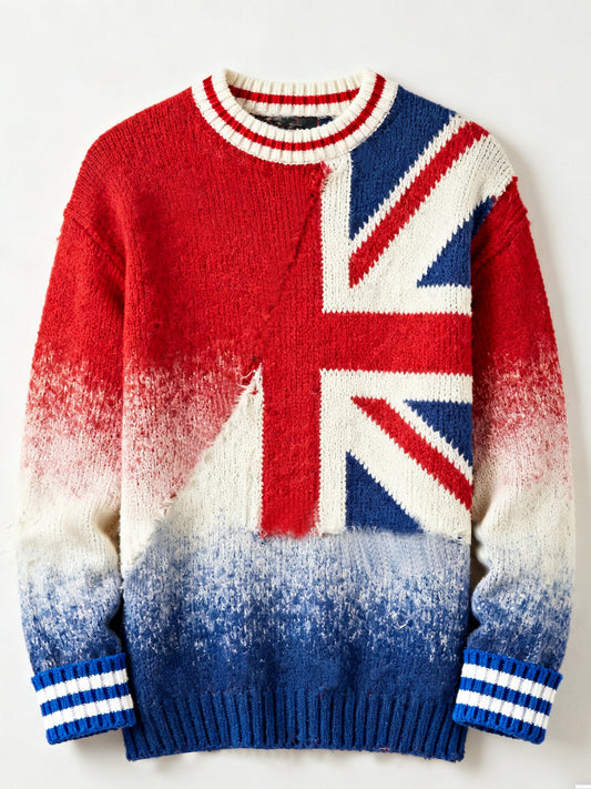Men's British Flag Printed Casual imitation sweater