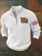 Men's Vintage England Flag Lion Printed Sweater