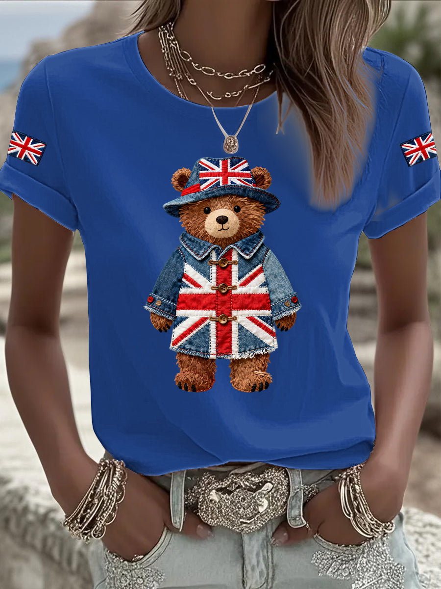 Women's British style Printed T-shirt-1