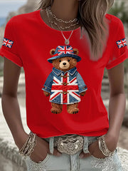 Women's British style Printed T-shirt-2