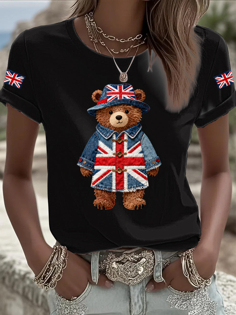 Women's British style Printed T-shirt-3