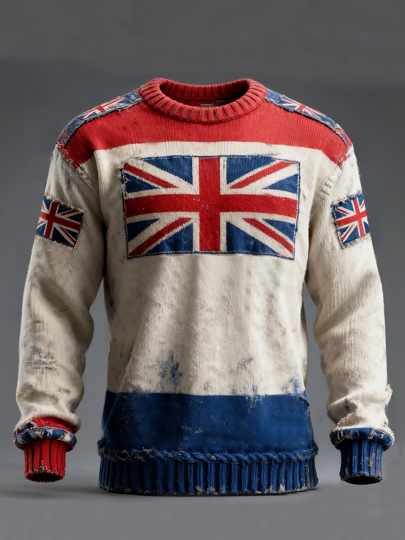 Men's British Flag Printed Casual imitation sweater