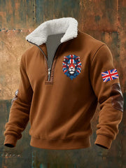 Men's Vintage British Lion Print Sweatshirt-3