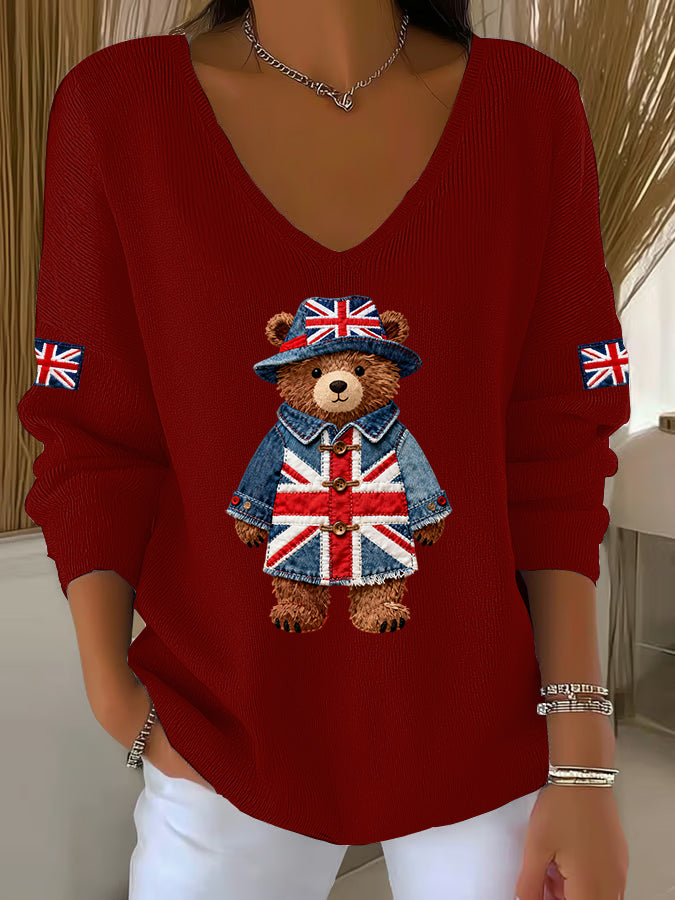 Women's British style Printed Casual Top-2