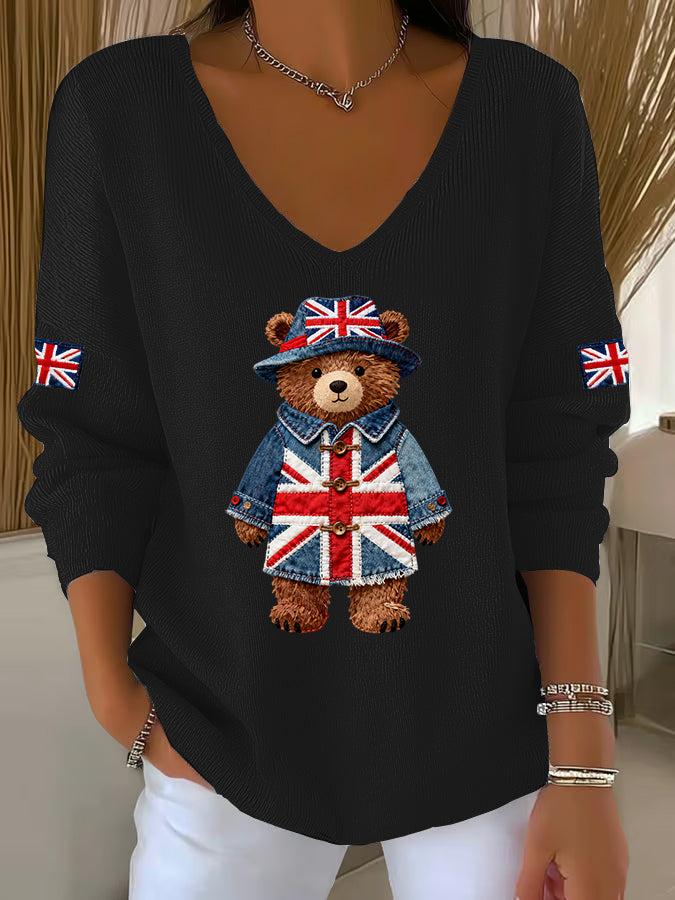 Women's British style Printed Casual Top-3