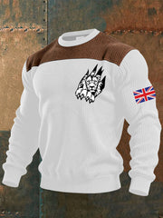 Men's British Flag Lion Printed Casual imitation sweater