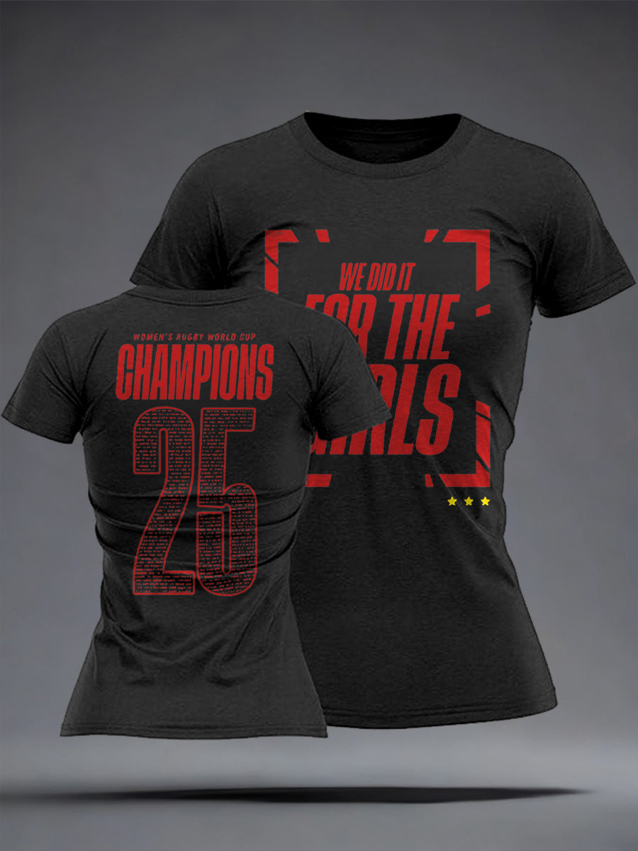 Women's England Rugby Lover Roses Printed T-Shirt-1