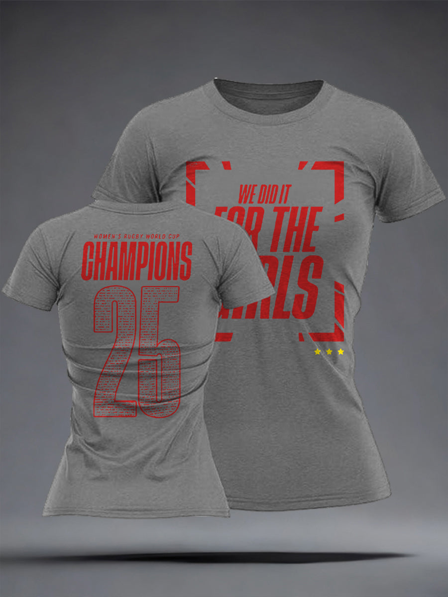 Women's England Rugby Lover Roses Printed T-Shirt-2