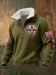 Men's Vintage British Lion Print Sweatshirt-3